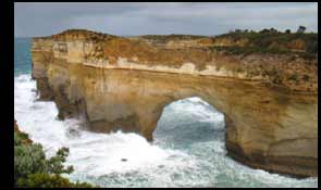 limestone arch at Loch Ard Gorge